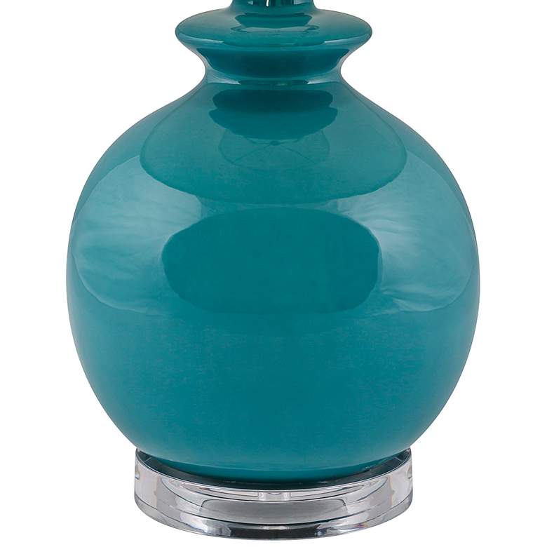 Image 3 RiverCeramic Bristol Gloss Blue Accent Table Lamp more views