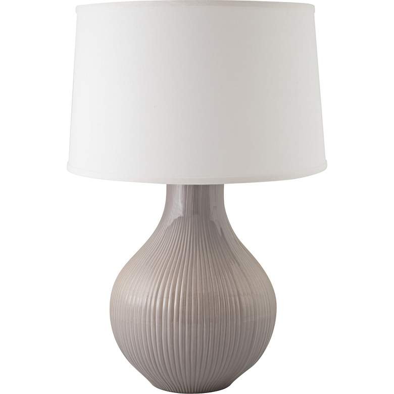 Image 1 RiverCeramic Classic Fluted 27 inch Swanky Gray Ceramic Table Lamp