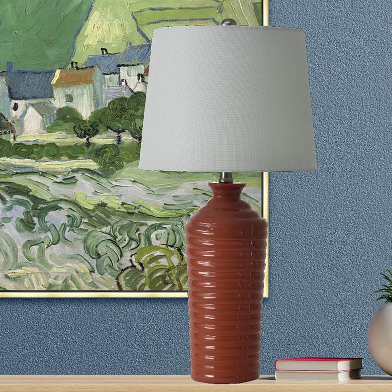 Image 1 RiverCeramic® Coiled Paprika Glazed Table Lamp