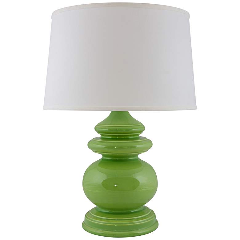 Image 1 RiverCeramic Cottage 26 1/2 inch Gloss Clover Green Ceramic Table Lamp