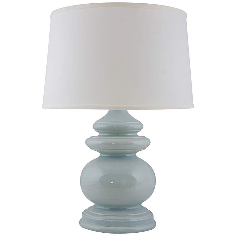 Image 1 RiverCeramic&#174; Cottage Gloss Mist Blue Table Lamp