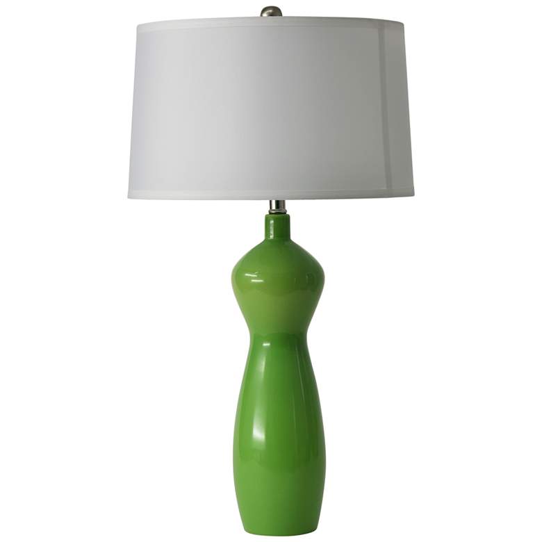 Image 2 RiverCeramic Couture 28 1/2" Modern Vase Clover Green Table Lamp
