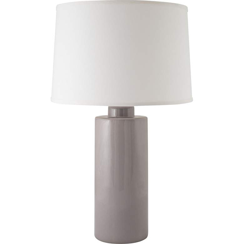 Image 1 RiverCeramic&#174; Cylinder Gloss Swanky Gray Table Lamp