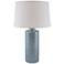 RiverCeramic® Cylinder Smoke Blue Pearl Table Lamp