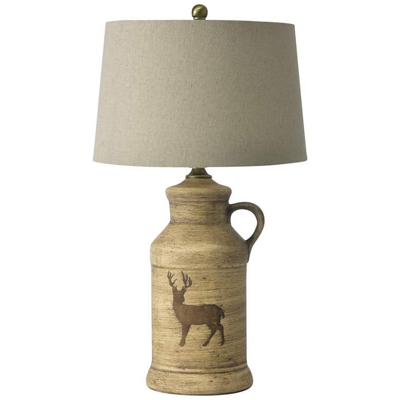 Image 2 RiverCeramic Deer Birchwood 27" High Ceramic Table Lamp