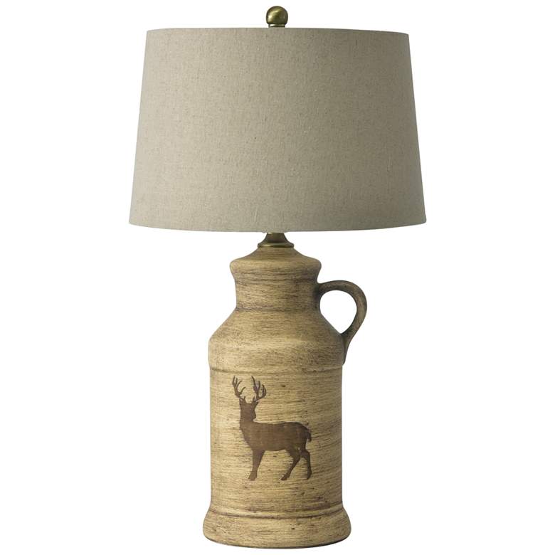 Image 2 RiverCeramic&#174; Deer Birchwood Ceramic Table Lamp