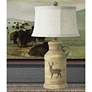 RiverCeramic&#174; Deer Birchwood Ceramic Table Lamp