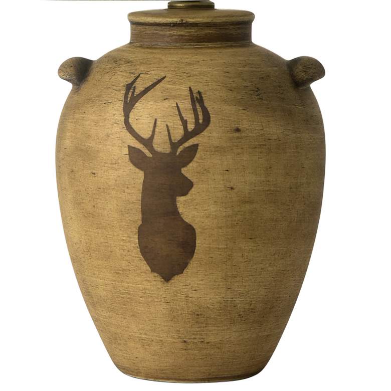 Image 4 RiverCeramic Deer Head 28 1/2" Rustic Birchwood Jug Table Lamp more views