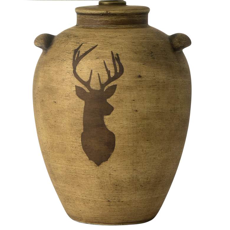 Image 4 RiverCeramic Deer Head 28 1/2 inch Rustic Birchwood Jug Table Lamp more views