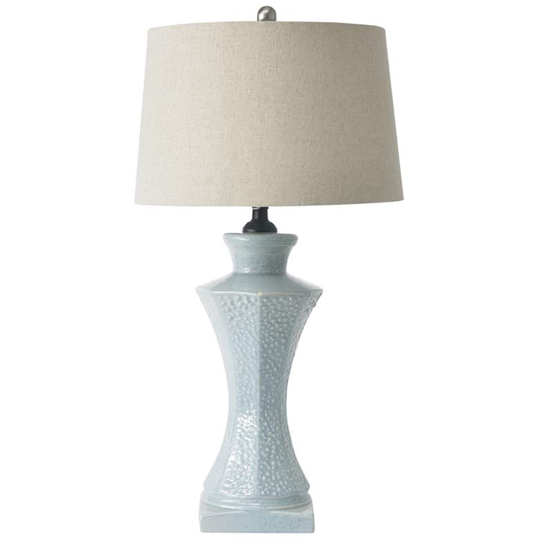 Image 2 RiverCeramic Diva 29" Speckled Mist Hourglass Ceramic Table Lamp