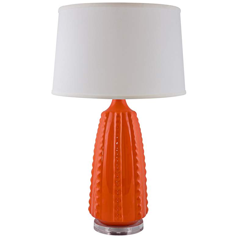 Image 1 RiverCeramic Dotty 31" High Gloss Orange Nectar Table Lamp