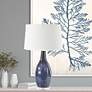 1_RiverCeramic Droplet 27" High Blue Cloud Vase Ceramic Table Lamp