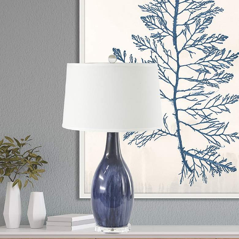 Image 1 RiverCeramic® Droplet Blue Cloud Vase Table Lamp