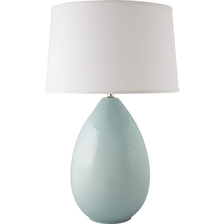 Image 1 RiverCeramic Egg 29" Modern Gloss Mist Gray Ceramic Table Lamp