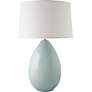 RiverCeramic Egg 29" Modern Gloss Mist Gray Ceramic Table Lamp