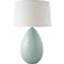 RiverCeramic Egg 29" Modern Gloss Mist Gray Ceramic Table Lamp