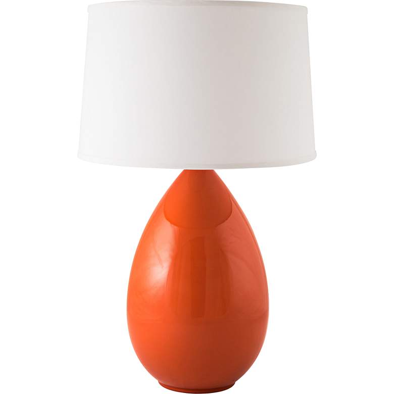 Image 1 RiverCeramic Egg 29 inch Modern Gloss Paprika Red Ceramic Table Lamp