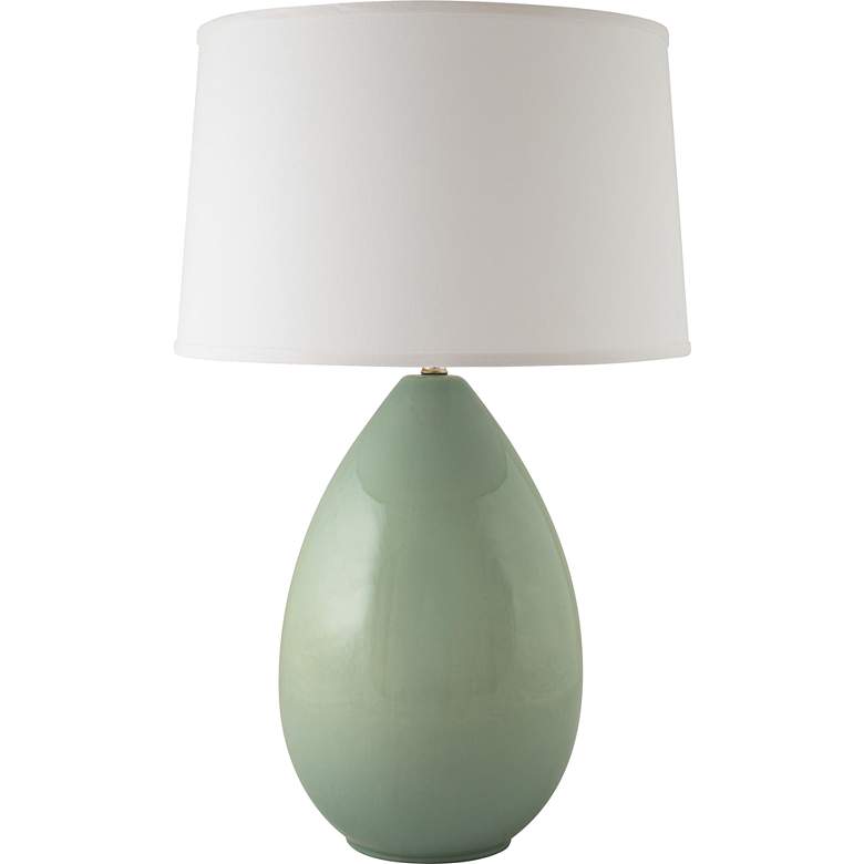 Image 1 RiverCeramic Egg 29 inch Modern Gloss Wythe Blue Ceramic Table Lamp