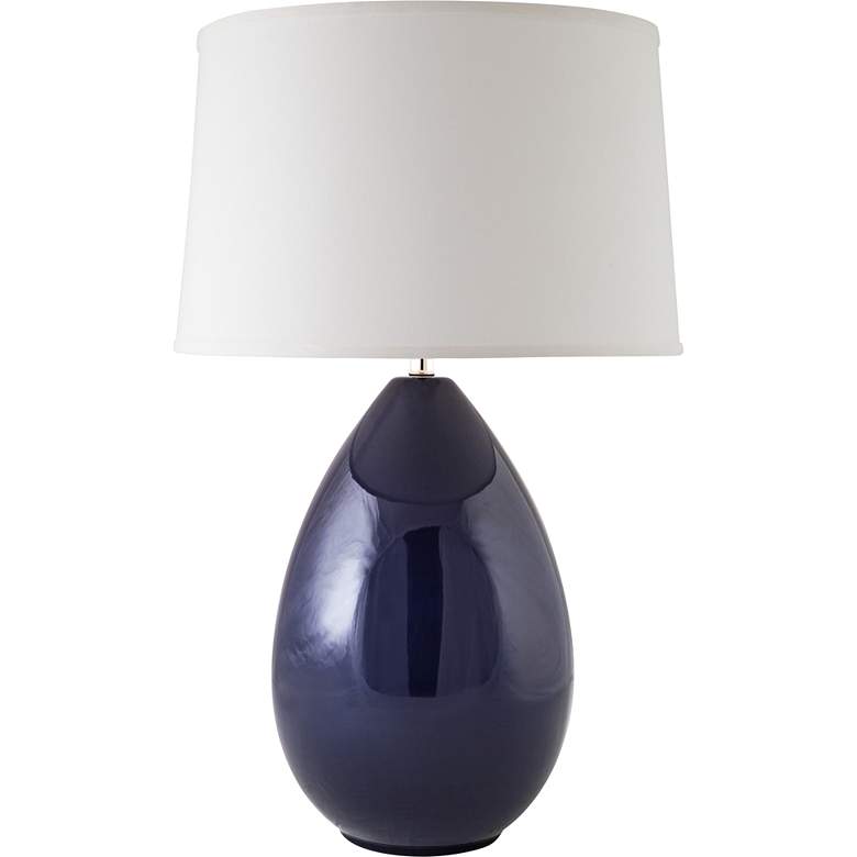 Image 1 RiverCeramic&#174; Egg Gloss Navy Blue Table Lamp