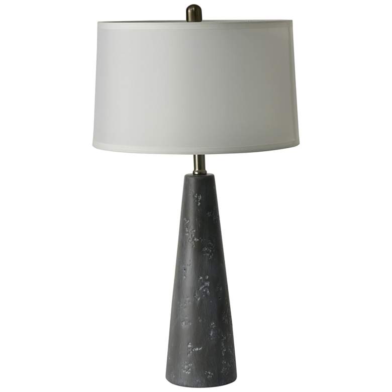 Image 2 RiverCeramic Empire 33 inch Metallic Gray Ceramic USB Table Lamp