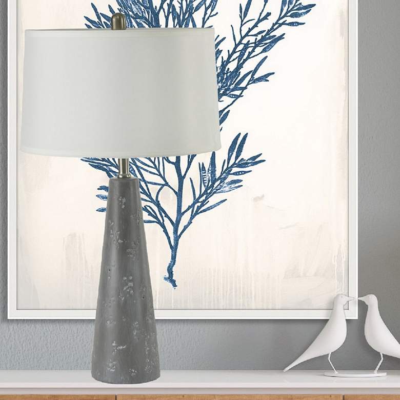 Image 1 RiverCeramic Empire 33" Metallic Gray Ceramic USB Table Lamp