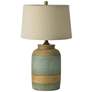 2_RiverCeramic Farmhouse 28" Weathered Green Canister Ceramic Table Lamp