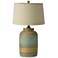 RiverCeramic Farmhouse 28" Weathered Green Canister Ceramic Table Lamp