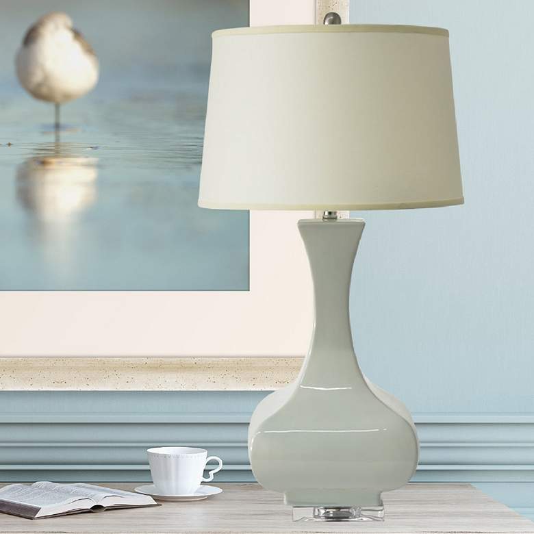 Image 1 RiverCeramic® Flair Mojito Glazed Vase Table Lamp