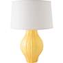 RiverCeramic Fluted 26" Gloss Straw Yellow Ceramic Table Lamp