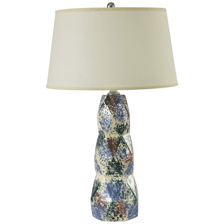 Image 2 RiverCeramic® Freeform White Confetti Stacked Table Lamp