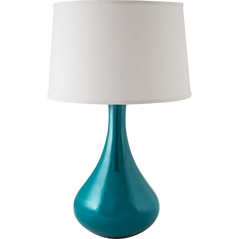 Image 1 RiverCeramic Genie 27 inch High Gloss Ocean Blue Ceramic Table Lamp