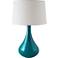 RiverCeramic Genie 27" High Gloss Ocean Blue Ceramic Table Lamp