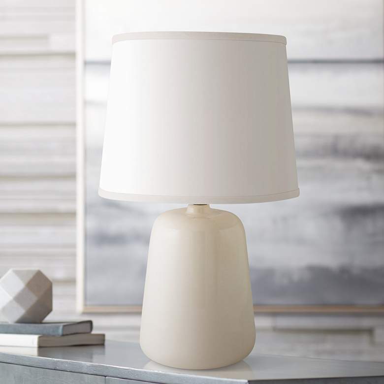 Image 1 RiverCeramic Gumdrop 21" Gloss White Handcrafted Ceramic Table Lamp