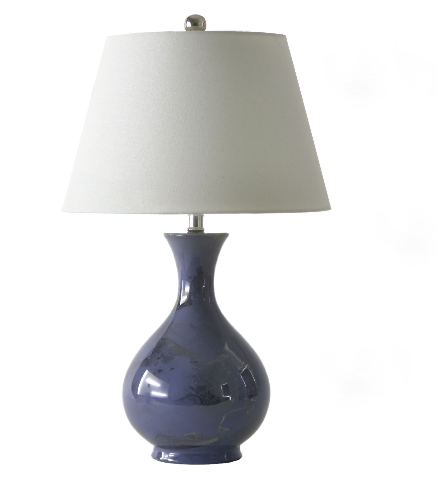 Image 2 RiverCeramic Jar 25" Lamp in Modern Gloss Blue Nova w/Platinum