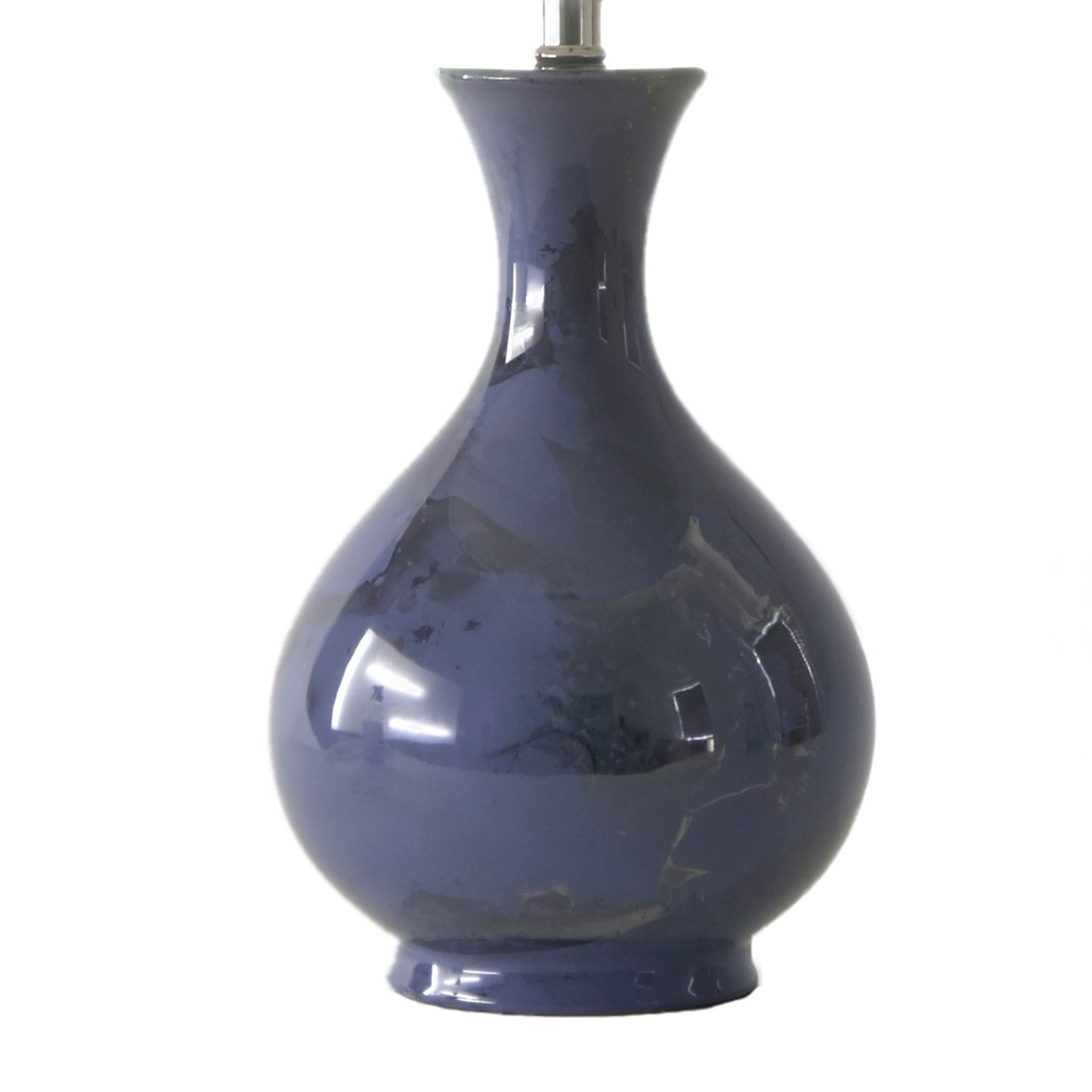 Image 3 RiverCeramic Jar 25" Lamp in Modern Gloss Blue Nova w/Platinum more views