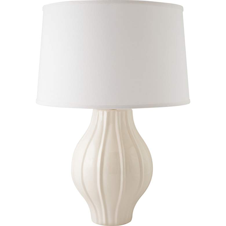Image 1 RiverCeramic Large Fluted 26" Gloss White Ceramic Table Lamp