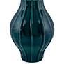2_RiverCeramic Large Fluted 26" High Tropical Turquoise Table Lamp more views