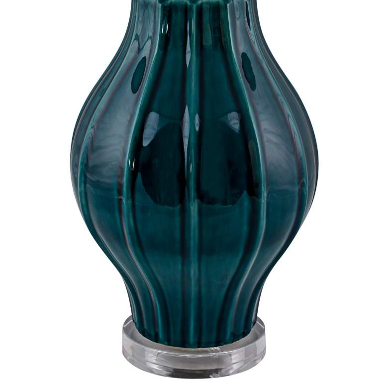 Image 2 RiverCeramic Large Fluted 27" Acrylic and Tropical Turquoise Lamp more views