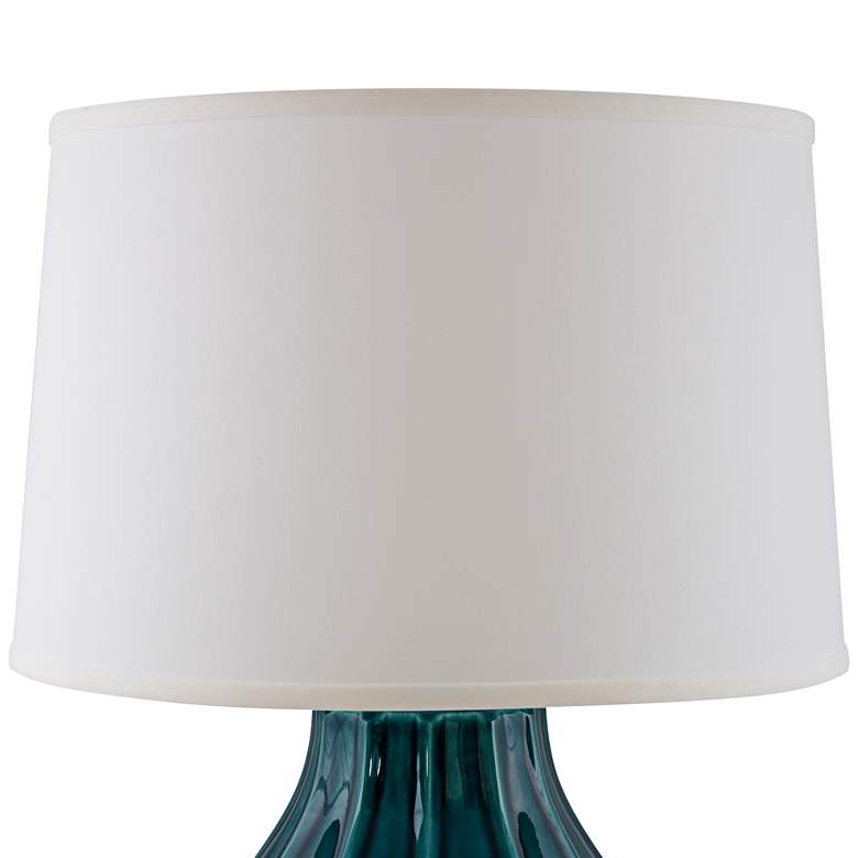 Image 3 RiverCeramic Large Fluted 27" Acrylic and Tropical Turquoise Lamp more views