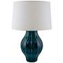 RiverCeramic&#174; Large Fluted Tropical Turquoise Table Lamp