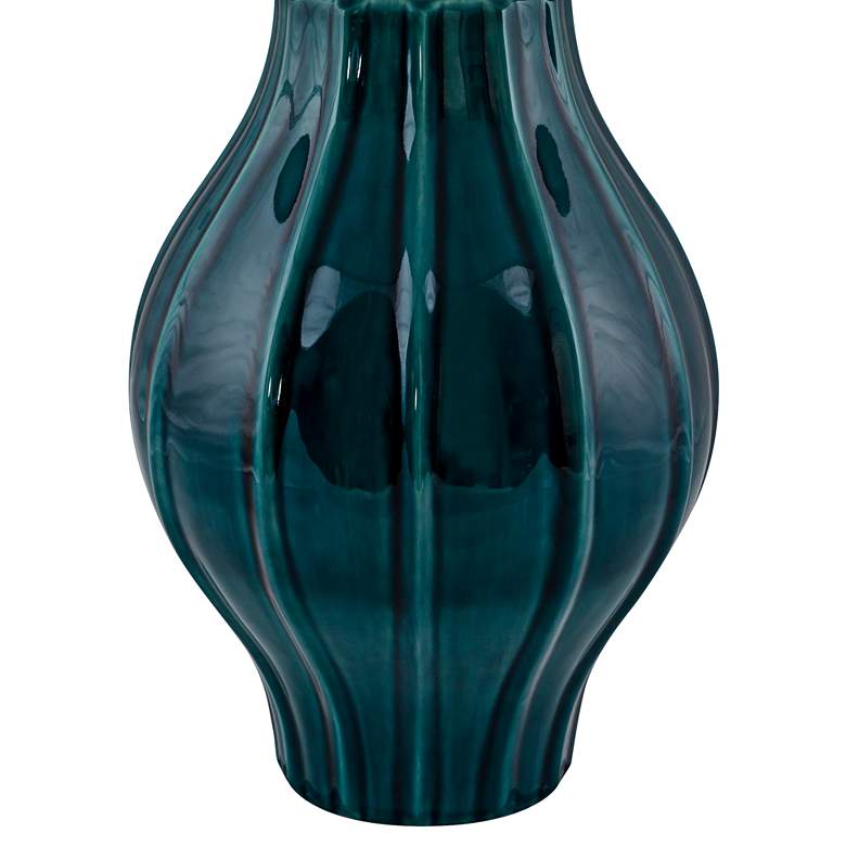 Image 2 RiverCeramic® Large Fluted Tropical Turquoise Table Lamp more views