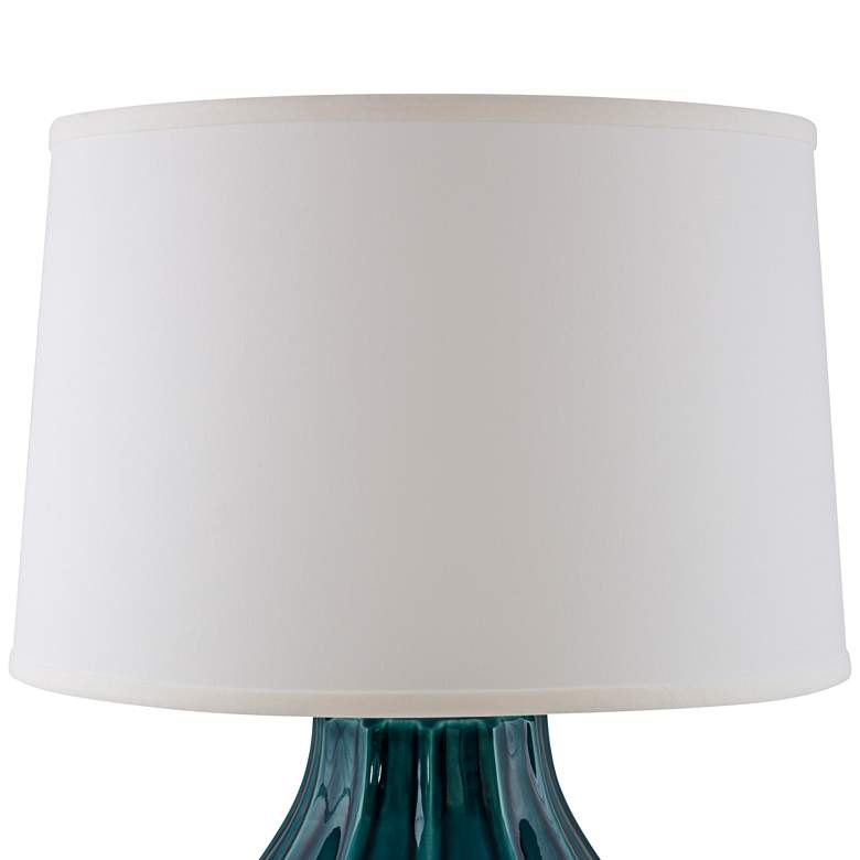 Image 3 RiverCeramic® Large Fluted Tropical Turquoise Table Lamp more views