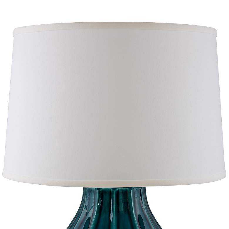 Image 2 RiverCeramic Large Fluted Tropical Turquoise Table Lamp more views