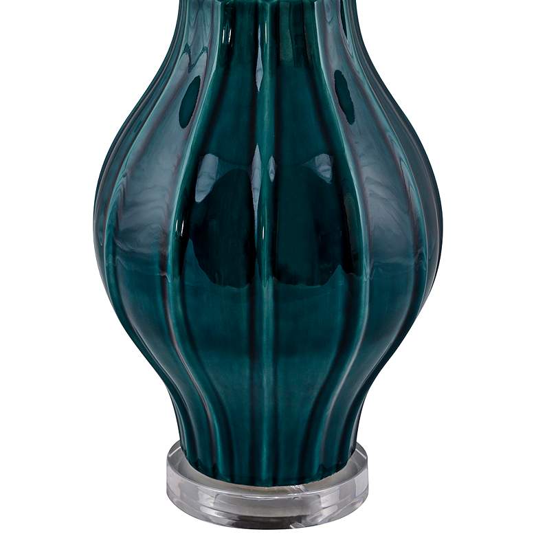 Image 3 RiverCeramic Large Fluted Tropical Turquoise Table Lamp more views