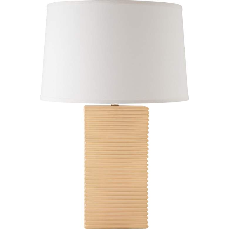 Image 1 RiverCeramic Layered 27" High Textured Bone Color Ceramic Table Lamp