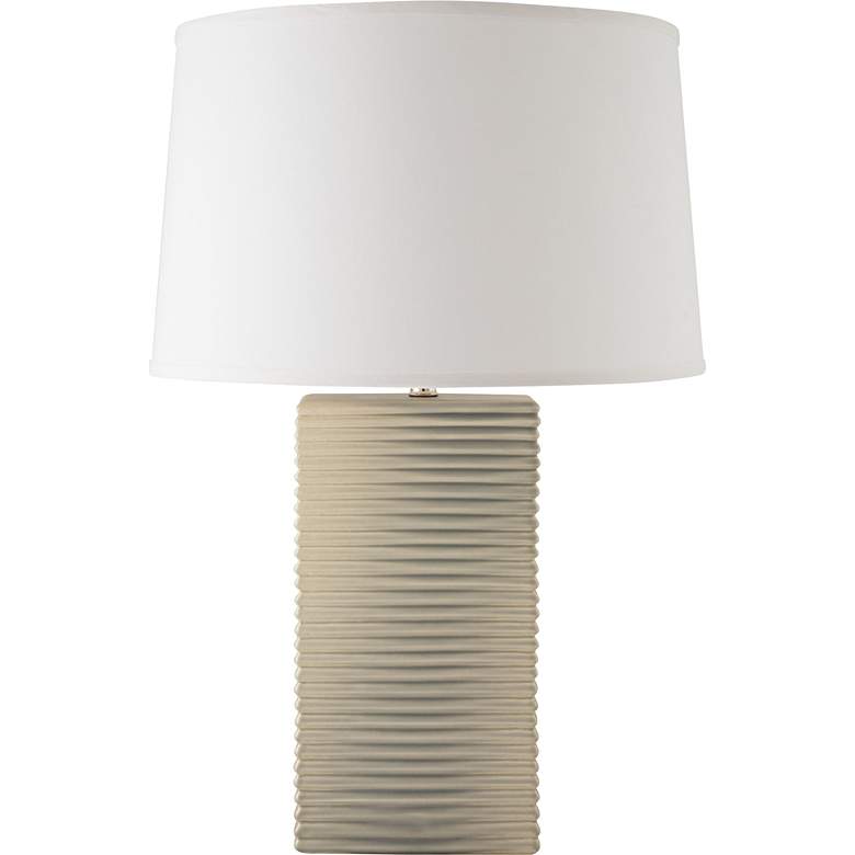 Image 1 RiverCeramic&#174; Layered Texture Coventry Gray Pearl Table Lamp