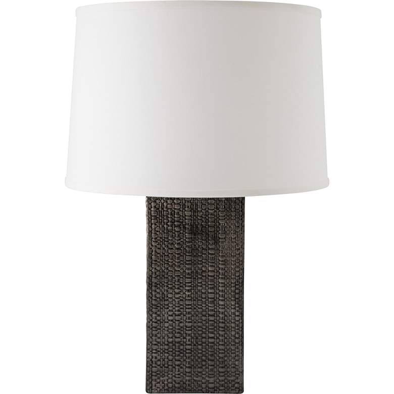 Image 1 RiverCeramic Linen 25 inch Textured Antique Gray Table Lamp