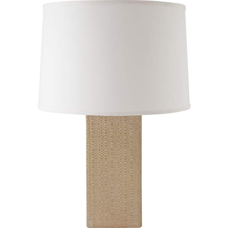 Image 1 RiverCeramic® Linen Textured White Wash Suede Table Lamp