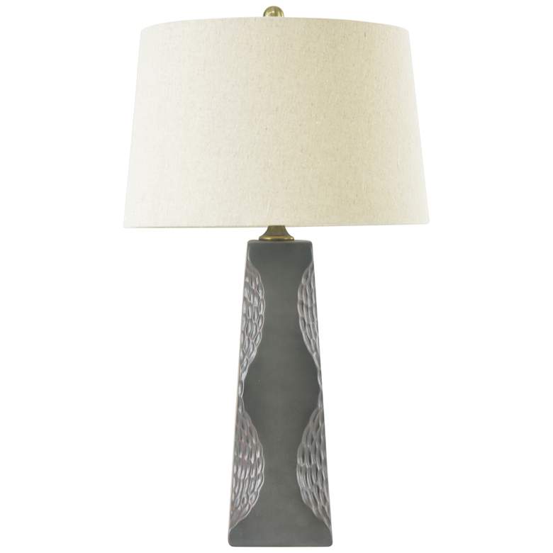 Image 2 RiverCeramic® Modern Tribal Cast Iron Column Table Lamp