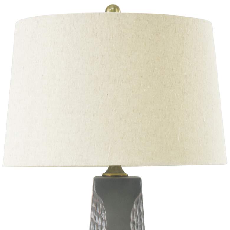 Image 3 RiverCeramic&#174; Modern Tribal Cast Iron Column Table Lamp more views